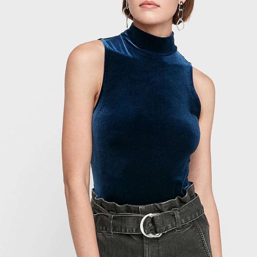 NWT Express Navy Velour shirt